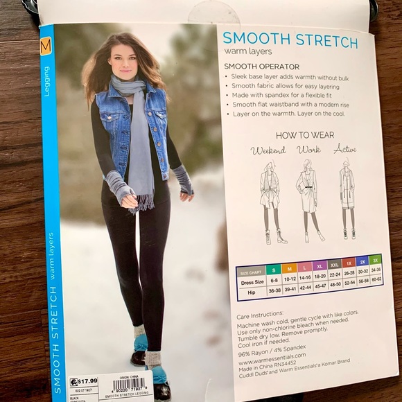 CUDDL DUDS SMOOTH THERMAL LEGGING, MED - Picture 3 of 4